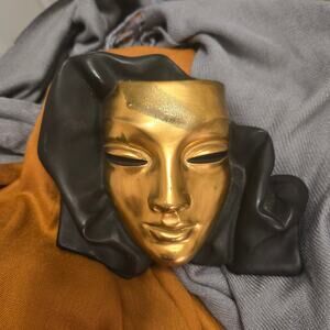 Vintage Hans Schirmer Achatit Venetian Wall Mask - Mid-Century Modern Sculpture